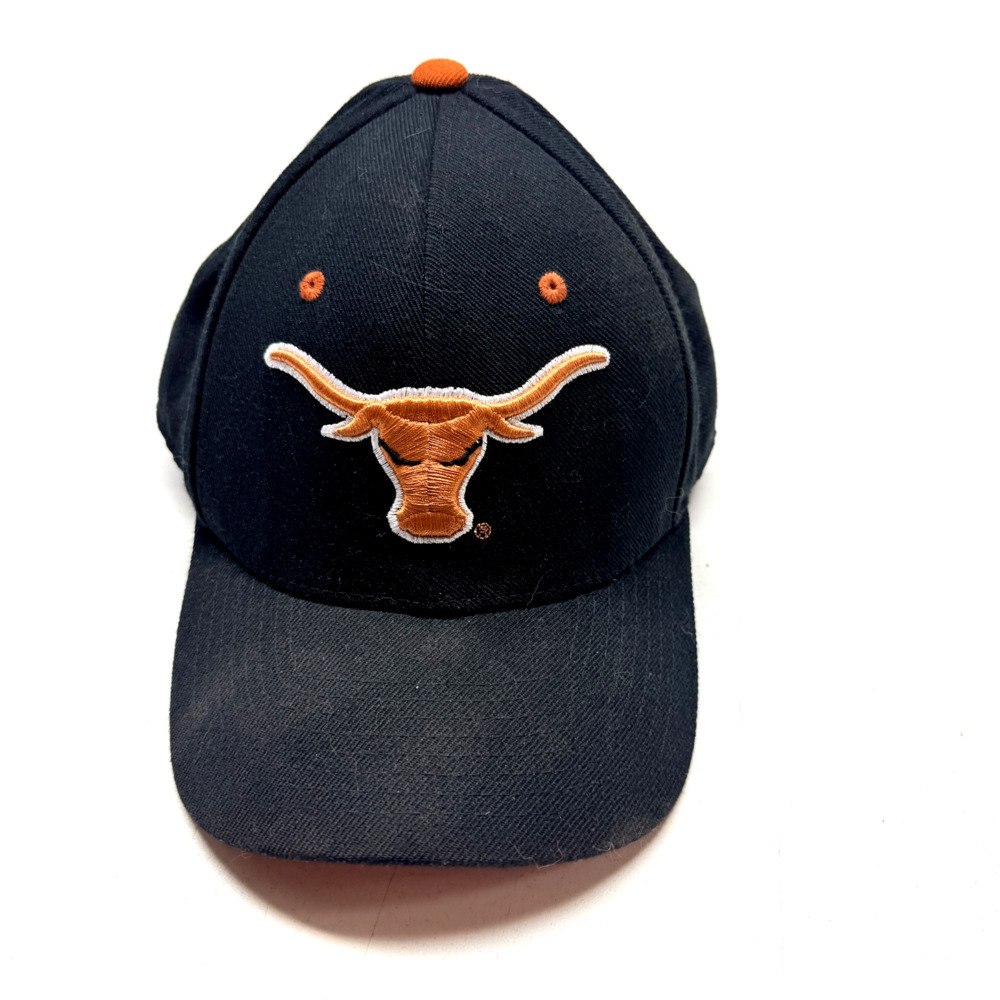 Texas Longhorns Baseball Cap Fitted Hat M / L NCAA Zephyr ZHats Black Embroidery